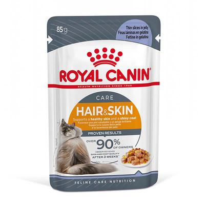 48x85g Hair & Skin Care en gelée Royal Canin - Pâtée pour chat