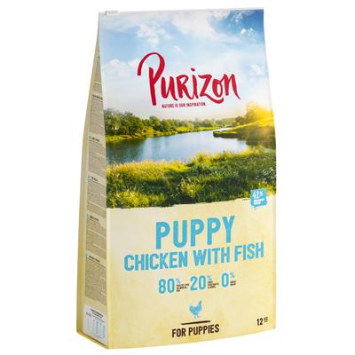 12kg Purizon Puppy poulet, poisson sans céréales - Croquettes pour chien
