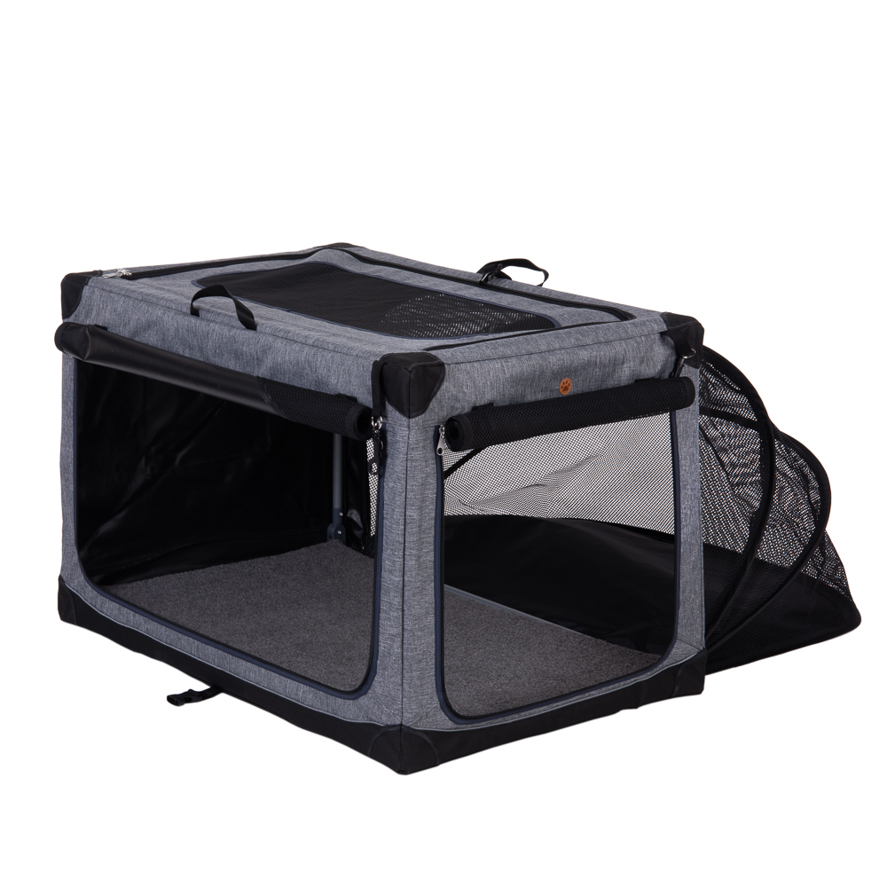 Niche pliable Pet Home - taille L : L 61 x P 91 x H 58 cm - gris, pour chien et chat