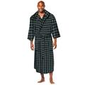 Men's Big & Tall Hooded Microfleece Maxi Robe with Front Pockets by KingSize in Forest Plaid (Size L/XL)