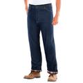 Men's Big & Tall Flannel-Lined Side-Elastic Jeans by Liberty Blues in Stonewash (Size 54 29)