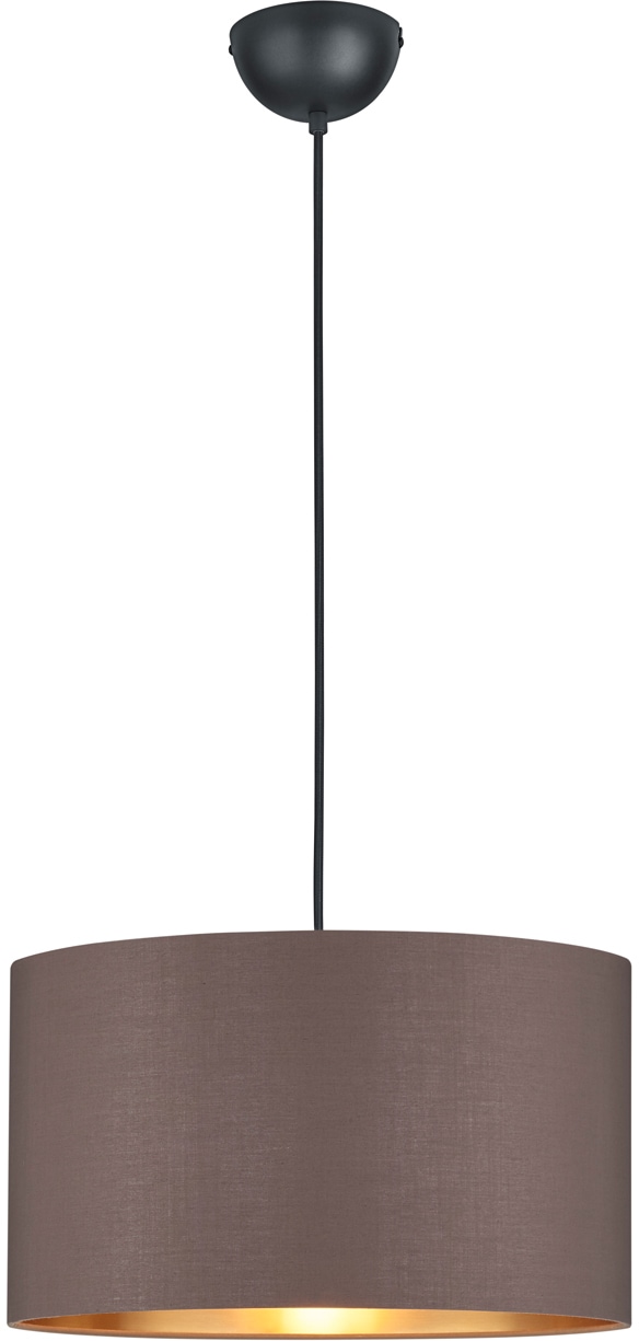 MY HOME Pendelleuchte "Josie", grau (taupe), 1, Ø 40cm H: 150cm, 1 Stk., Leuchten, Hängeleuchte 1-flammig, Schirm taupe und innen goldfarbig Image