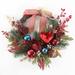 SAFAVIEH Faux 28 Inch Magnolia Oval Wreath W/ Ornaments & Bow - Multi - 28" W x 21" D x 7" H