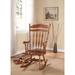 Rustic Style Upholstered Seat and High Back Rocking Chair with Sturdy and Durable Chair Legs in Tobacco Support of 300 Lbs