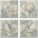 CounterArt Playa Shells Multi-Image Absorbent Stone Tumbled Tile Coasters with Protective Cork Backing Set of 4 Made in The USA