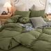 Eider & Ivory™ Fordbridge Jersey Duvet Cover Set Cotton/Jersey Knit/T-Shirt in Green | King Duvet Cover + 2 King Shams | Wayfair