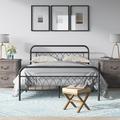 Lark Manor™ Angenette Steel Bed Frame Metal Platform Bed w/ Petal Accented Headboard/Footboard in Black | 43.5 H x 62.5 W x 83 D in | Wayfair