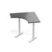 Inbox Zero Kaniah Direction Height Adjustable L-Shape Standing Desk Wood/Metal in White/Black | 60 W x 24 D in | Wayfair