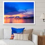 Highland Dunes Dramatic Panoramic Tropical Sunset VII - Nautical & Coastal Canvas Wall Art Canvas in Blue/Orange | 34 H x 44 W x 1.5 D in | Wayfair