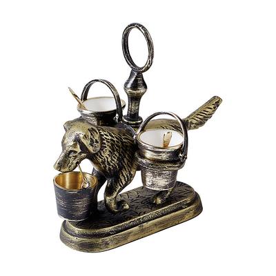 Bunny Williams Dog Salt & Pepper Cellar - Antique Brass - Ballard Designs