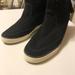 American Eagle Outfitters Shoes | American Eagle Outfitters High Top Black Real Cow Suede Leather Tennis Shoes | Color: Black | Size: 8