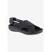 Wide Width Women's Drew Bon Voyage Sandals by Drew in Black Fabric (Size 8 W)