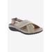 Wide Width Women's Drew Bon Voyage Sandals by Drew in Beige Fabric (Size 7 1/2 W)