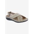 Extra Wide Width Women's Drew Bon Voyage Sandals by Drew in Beige Fabric (Size 7 WW)