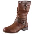 Winterstiefel MUSTANG SHOES Gr. 37, Normalschaft, braun (cognac, used) Damen Schuhe Winterstiefel