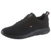Sneaker TOMMY HILFIGER "CORPORATE KNIT RIB RUNNER", Herren, Gr. 45, schwarz, Textil, sportlich, Schuhe, mit seitlicher Logoflagge, Freizeitschuh, Halbschuh, Schnürschuh
