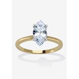 Women's 2.0 Tcw Marquise Cubic Zirconia 18K Gold-Plated Solitaire Engagement Ring by PalmBeach Jewelry in Cubic Zirconia (Size 6)