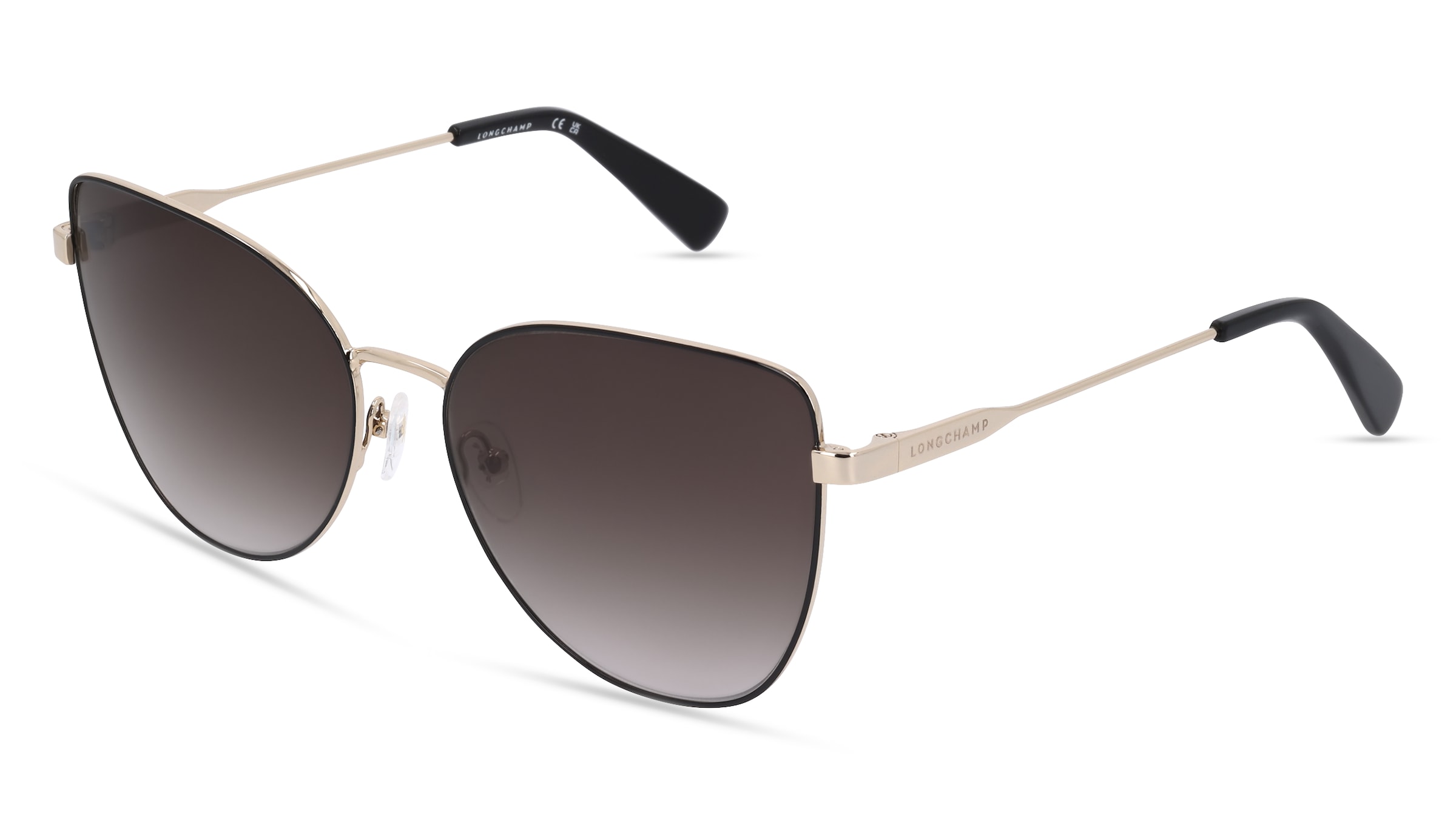 Longchamp LO165S Damen-Sonnenbrille Vollrand Butterfly Metall-Gestell, schwarz