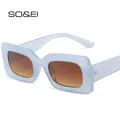 SO & EI Ins – lunettes de soleil pour femmes tendance petit Rectangle couleurs gelée nuances