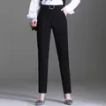 OUMENGKA – costume droit pour femmes pantalon Vintage Chic taille haute noir à la mode tenue de