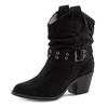 Cowboy Stiefelette LASCANA, Damen, Gr. 42, schwarz, Obermaterial: 100% Textilmaterial. Futter: 100% Textilmaterial. Decksohle: 100% Lederimitat. Laufsohle: 100% Synthetik, unifarben, modisch, Schuhe Cowboy-Stiefelette Cowboyboots Schlupfboots,...