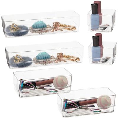 Plastic Drawer Organizers, 3 Assorted Sizes (6 Piece Set)