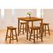 Casual Dining 29-inch Bar Height Stools 2pc Set Saddle Seat Solid Wood