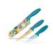 Dura Living 3-Piece Tropical Kitchen Knife Set - Nonstick Cooking Knives With Matching Sheaths