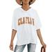 Women's Gameday Couture White Claflin Panthers Flowy Lightweight Short Sleeve Hooded Top