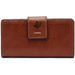 Women's Fossil Brown Rowan Profs Leather Logan RFID Tab Clutch