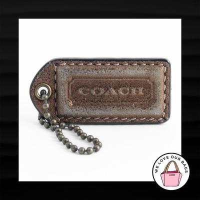 Coach Bags | 2" Medium Coach Gold Leather Antique Brass Key Fob Bag Charm Keychain Hang Tag | Color: Gold | Size: Os