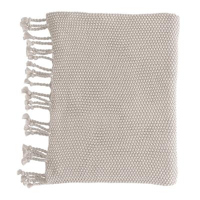 Rope Fringe Cotton Throw - Flax - Ballard Designs