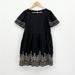 Madewell Dresses | Madewell Mini Dress Women Xsmall Babydoll Embroidered Pleated Flared Boho Tribal | Color: Black | Size: Xs