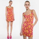 Zara Dresses | Final Sale Zara Jewel Jacquard Dress | Color: Orange/Pink | Size: L