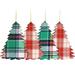 Martha Stewart Tree Holiday Shaped Ornament Wood in Brown/Green/Red | 4.5 H x 3.4 W x 0.25 D in | Wayfair 950117499M