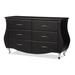 House of Hampton® Axis Modern & Contemporary White Faux Leather 6-Drawer Dresser Wood in Black | 31.2 H x 52.65 W x 18.14 D in | Wayfair