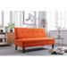 Red Barrel Studio® Rockcrest 56.3" Fabric Upholstered Loveseat w/ Rubberwood Legs Polyester in Orange | 30.5 H x 55 W x 28 D in | Wayfair