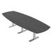 Skutchi Designs, Inc. 12X4 Modular Arc Boat Conference Table w/ Metal T Bases Wood/Metal in Gray/Black | 29 H x 143 W x 45 D in | Wayfair
