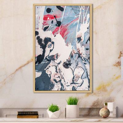 Wrought Studio™ Black Red & Colors Spatters - Picture Frame Print on Canvas Canvas, Cotton in White | 36 H x 24 W x 1 D in | Wayfair