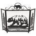 Millwood Pines Martensdale "Bear Mountain" Scenic Forest Metal 3-Panel Fireplace Screen Iron in Black/Gray | 34.25 H x 43.25 W x 0.6 D in | Wayfair