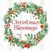 The Holiday Aisle® Wreath Watercolor Christmas Blessings Canvas, Wood in White | 36 H x 36 W x 1.25 D in | Wayfair 02C53045B4374E1BB0B5BE5FD914F8C7