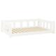 vidaXL Solid Wood Pine Dog Bed Indoor Wooden Pet Sofa Puppy Dog Couch Frame Kennel Bed Pet Couch with Supporting Sidewall White 105.5x75.5x28 cm