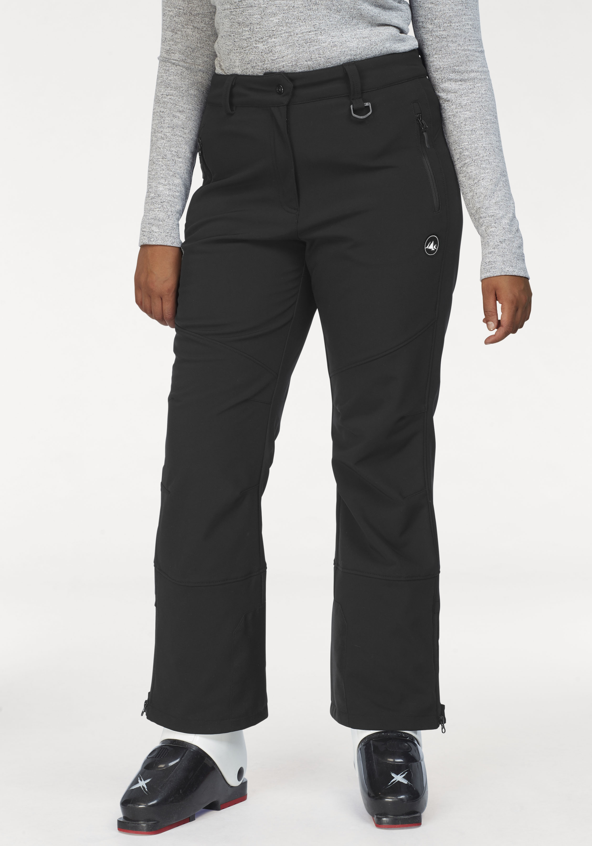 Skihose POLARINO, Damen, Gr. 50, N-Gr, schwarz, Softshell, Obermaterial: 94% Polyester, 6% Elasthan. Innenseite: 100% Polyester, gerade lang, Hosen, Wasserabweisend, winddicht und atmungsaktiv Image