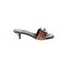 Donald J Pliner Mule/Clog: Tan Animal Print Shoes - Women's Size 7 1/2 - Open Toe