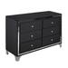 Monica Velvet Upholstered Double Dresser in Black - Better Home Products MONICA-DD-BLK