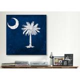 Winston Porter Flags South Carolina Cracks w/ Lomo Films Graphic Art on Wrapped Canvas in Blue/White | 37 H x 37 W x 1.5 D in | Wayfair