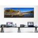 Ebern Designs Panoramic Wolf Standing on a Rock at The Riverbank, U.S Glacier National Park | 36 W x 1.5 D in | Wayfair