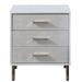 Everly Quinn 3 - Drawer Nightstand in Black/Gold/Silver Wood in Gray/White/Yellow | 23 H x 16 W x 19 D in | Wayfair