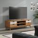 Meuble tv Borneo en bois massif style scandinave Meuble bas 140 x 42 x 40 cm avec 2 compartiments 4