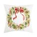 Mistletoe & Co. Holly Pinecorn Wreath Embroidered Pillow